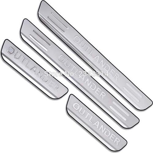 For 2013-2017 2018 Mitsubishi Outlander 3 Stainless Door Sill Scuff Plate Kick Guard Pedal Protectors Trim Car Styling Accessory