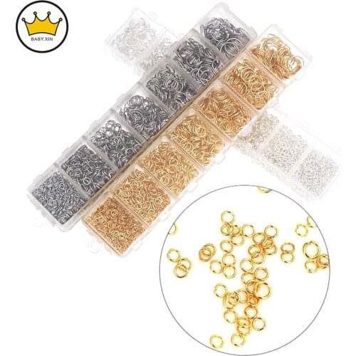 1500PCS/Box Mix Sizes Alloy Open Jump Ring 3 4 5 6 7 8 10mm link Connectors for DIY Jewelry Finding Connector Jewellery Making