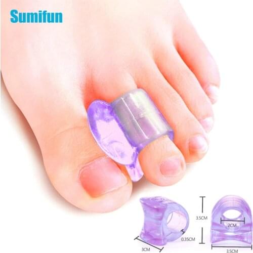 2pcs Silicone Purple Toe Separator Hallux Bone Corrector Straightener Thumb Corrector Spreader Overlapping Orthotics Pedicure