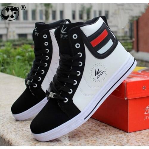 2019 Men Shoes Spring Fashion Boots Shoes Man High Top Shoes Men Lace Up Casual Shoe Chaussure hjm89
