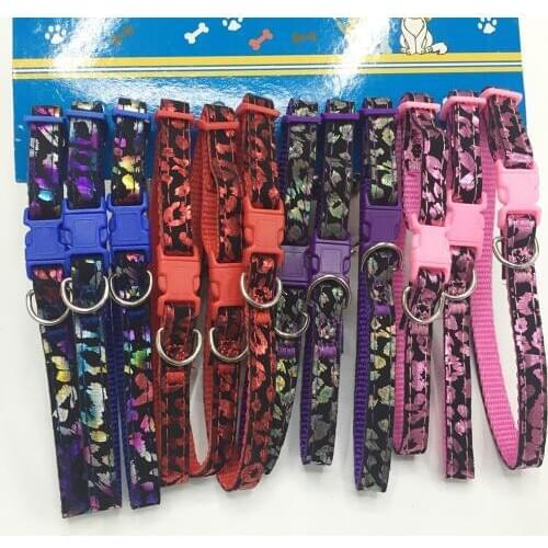 2400pcs/lot Nylon Pet Dog Puppy Cat Collars Fashion Adjustable Buckskin Pet Animals Neck Chain With Bell Pet Collar