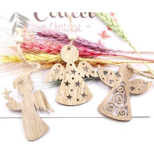 5PCS Multi-style Love Angels Cute Wooden Crafts Wedding Valentines Day Party Children Birthday Party Decoration Supplies