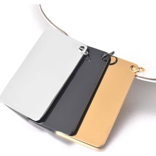 5Pcs Stainless Steel Military Army Rectangle Pendants 3 Colors Stamping Blank Dog Tags Necklace Jewelry Wholesale Hypollergenic