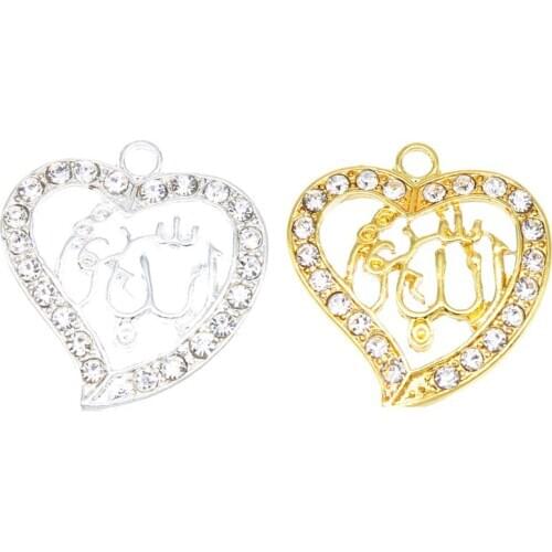 6pcs Arabian Lady Golden Muslim Islamic God Ala Charm Pendant Necklace Accessories Jewelry Ramadan Gift DIY Pendant