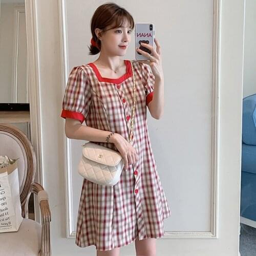 931# Maternity Clothes Summer Short Sleeve Easy Matching Loose Stylish Striped Dress for Pregnant Women Pregnancy Clothes
