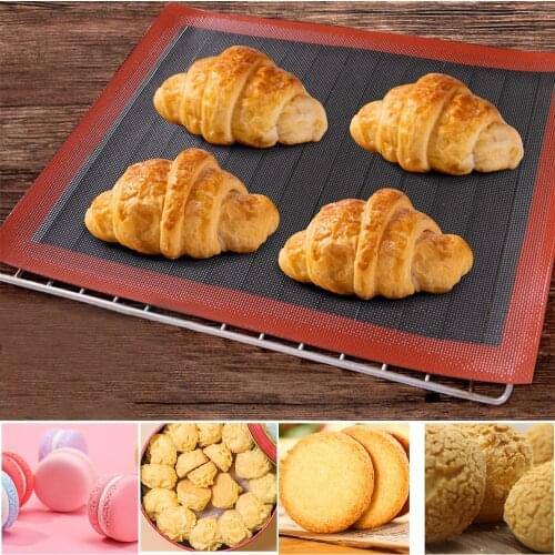 30×40cm Silicone NonStick Mat Pastry Puff Perforated Liner Pad Macaron Cookie Bread Puff Mold For Baking Tools Oven Sheet