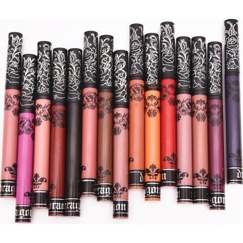 15 Color Lipgloss Long Lasting Full Lip gloss Tint Waterproof Pigment Black Brown Matte Liquid Lipstick Nude Makeup