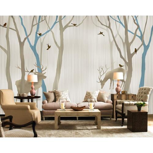 Custom large mural,hand-painted abstract retro reindeer 3d wallpaper,restaurant living room tv sofa wall bedroom papel de parede