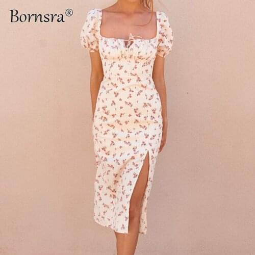 Летние платья с разрезом Bornsra China At AliExpress