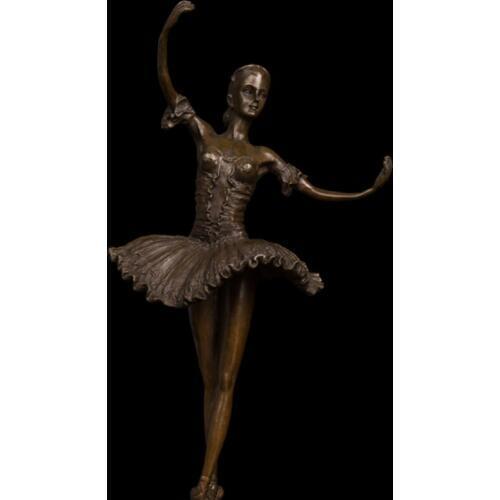 Arts Crafts Copper Factory Cost Modern Western Ballerina Dancer Bronze Sculpture Ballet Girl Meg Figurine czs-140