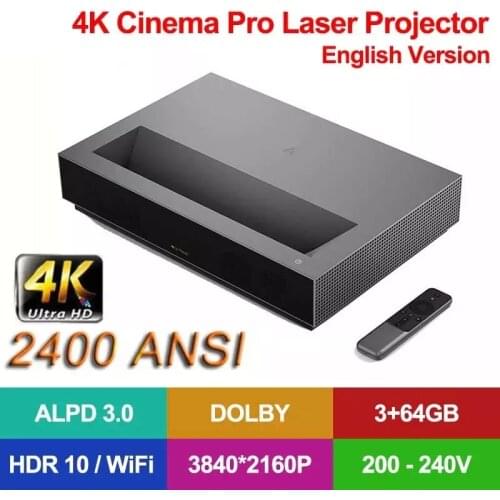 Fengmi Cinema 4K Pro Projector TV 2400 ANSI Lumens 3GB 64GB 300 Inch 3840*2160P HDR ALPD3.0 BT4.0 Ultra Short Throw Home Theater