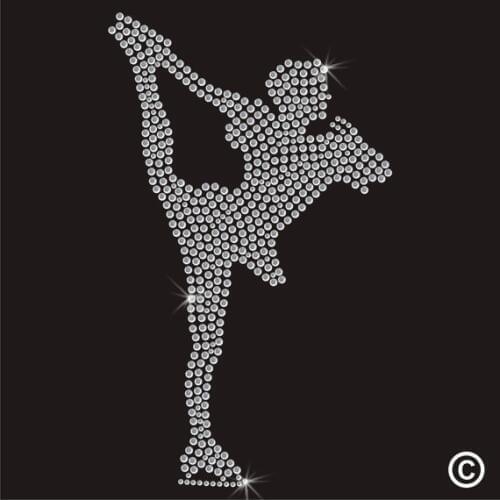 Ice Skate Hotfix hot fix rhinestone transfer motifs iron on design rhinestone applique patch for shirt