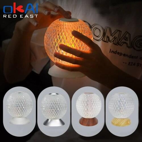 Italy Kartel Acrylic Table Lamp Crystal Bedside Lamp Led Table Lamp Living Room Bedroom Lamp Touch Switch USB Rechargeable