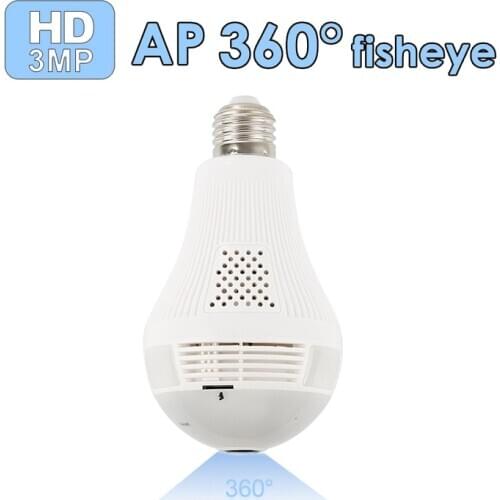 360 Degree LED Light 960P Wireless Panoramic Home Security Security WiFi CCTV Fisheye Bulb Lamp IP Camera Two Ways Audio