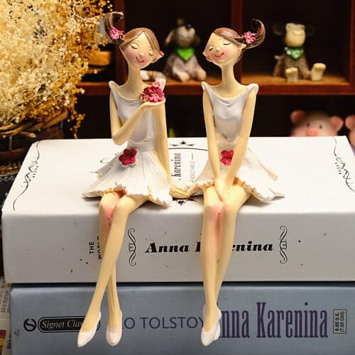 2pcs/set Beautiful Angel Resin Craft Fairy Figurines Wedding Gift Home Decoration hogar moderno fairy nordic garden angel