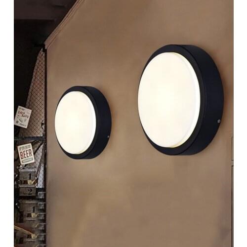 12W 18W Round Outdoor Waterproof Wall Light Garden Aisle Corridor Wall Lamp Villa Balcony Stair Exterior Wall Light