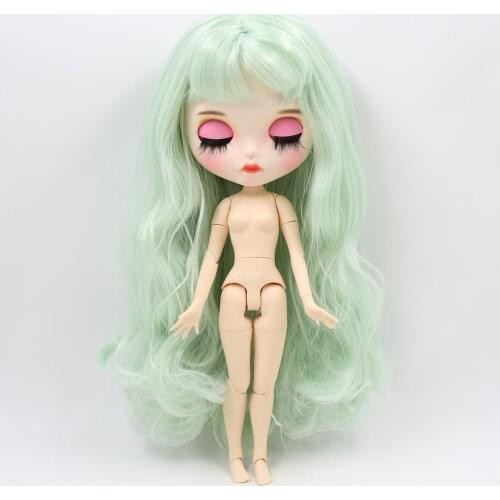 ICY DBS Blyth doll custom doll customized face white skin joint body 1/6 bjd matte face pale green hair 30cm toy