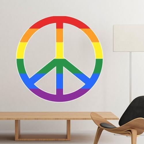 LGBT Rainbow Gay Lesbian Transgender Bisexuals Support Anti war sign Wall Sticker Art Decals Wallpaper for Room Decal