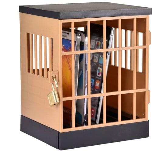 Mobile Phone Jail Cell Prison Lock Up Safe Smartphone Home Table Office Gadget Storage Organizer Cell Lock Box Phone Jail