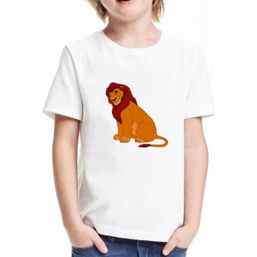 Disney New Fashion Cartoon Lion King Print Children Tshirt Summer Casual Soft Tops Tee Cute T-shirts Clothes Baby Boys Girls
