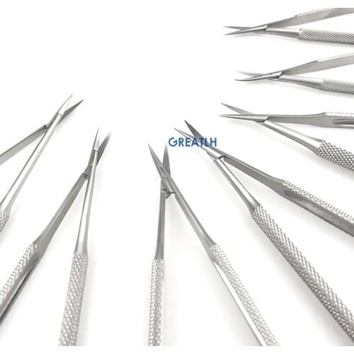 Ophthalmic Castroviejo Corneal Scissors Capsule Membrane Scissors Stainless Steel Micro Scissors Veterinary Eye Instruments