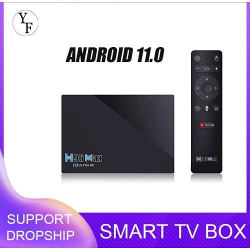 H96MAX Smart TV Box Android 11 Support 1080p 8K 24fps For Google Play Youtube Media Player Remote Control With Voice Function
