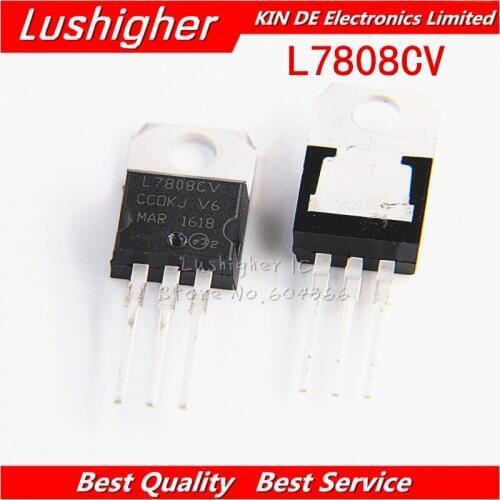 10pcs L7808CV TO-220 L7808 TO220 LM7808 8V Voltage Regulator