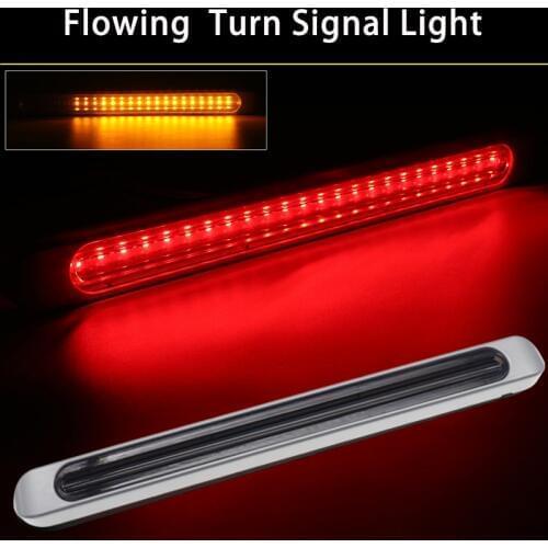 Smoke Flowing Turn Signal Light 72 LED Blue 12V/24V Truck Rear Tail Light Stop Brake Lamp for Trailer Caravan Pickup Truck Van