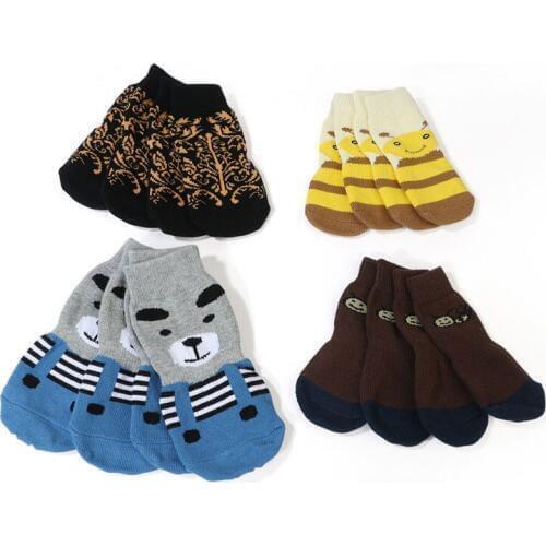 Lovely Anti-slip Pet Socks for large Dogs Warm Soft Cotton Knit Anti-Skid Bottom indoor