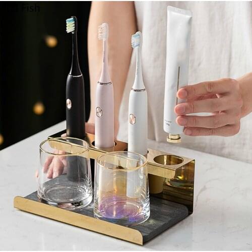 Stainless Steel Bathroom Storage Rack Storage Rack for Electric Toothbrush and Mouthwash Cup Shelf Home Bathroom Storage Tools