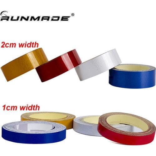 Runmade 1cm or 2cm *5m Reflective Waterproof Safety Warning Tape Sheeting Sticker For Auto Motorcycle Bike Truck Car Styling