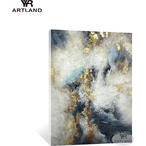 Unique Gift modern abstract hand-painted oil painting on canvas gilding hanging picture poster for living room bedroom no framed