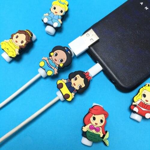 10PCS Disney USB Cable Protector Earphone Wire Cord Protection Cover Data Charger Earphone Line Protective For iPhone Android