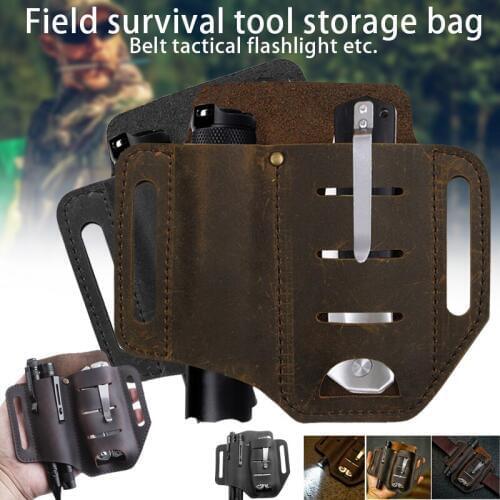 PU Leather Multitool Holder Essential Organizer Belt Pouch Pen Storage Bag Outdoor WHShopping