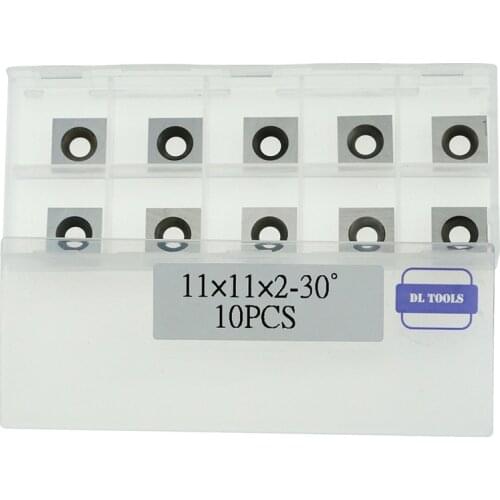 11mm (.43") Square Straight Woodworking Carbide Insert Cutters (11mmX11mmX2.0mm)4-Edge for Wood Turning Lathe Tools,10pcs