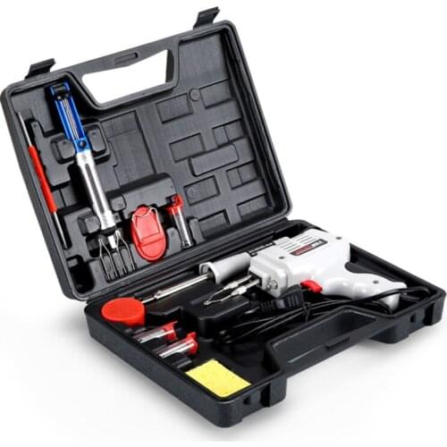 220V 100W Selling Electrical Soldering Iron Gun Hot Air Heat Gun Hand Welding Tool With Solder Wire Welding Repair Tools Kit EU