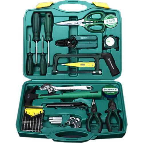 32 Pcs Hand Tool Set General Household Hand Tool Kit with Plastic Toolbox Storage Case Socket Wrench Screwdriver Knife DN134