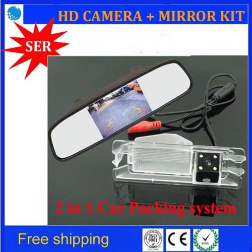 4.3 inch HD Car monitor mirror + car rear view parking camera for Nissan March Renault logan Sandero Car backup reverse camera