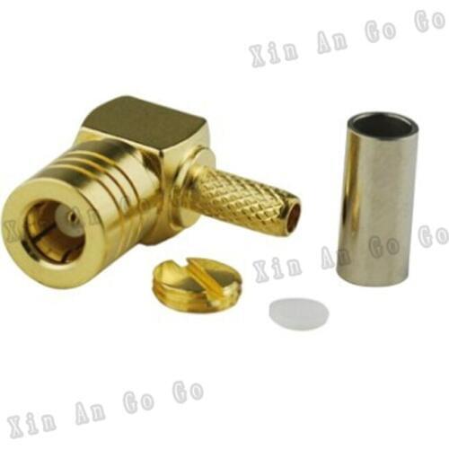 5 pcs RF SMB female connector with SMB female right angle Crimping connector for RG316 RG174 LMR100 cable fast ship