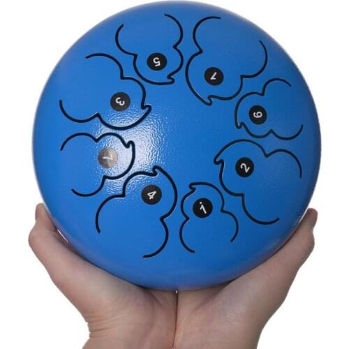 8 "Steel Tongue Drum Standard C Key with Travel Bag Gift for Adults Children Blue