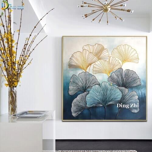 Abstract Ginkgo Leaf Diy 5D Diamond Painting Full Drill Cross Stitch Natural Scenery Embroidery Mosaic Modern Art Decor Poster