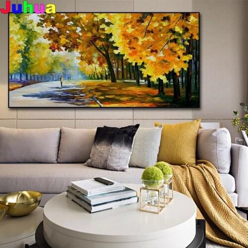 Modern Autumn tree DIY diamond painting,full,square,round landscape street diamond embroidery mosaic diamond stitch home decor