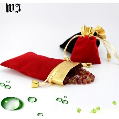 Newest 50pcs Jewelry Storage Drawstring Pouches Velvet For Ring Earring Pendant Necklace Accessories Package Gift Bags 3 Sizes