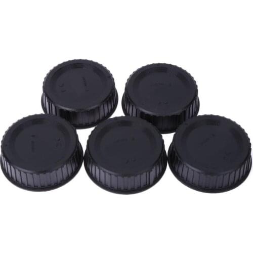 5pcs Rear Lens Cap Cover Scratch-proof Anti-Dust Lens Protective Case For Nikon AF AF-S DSLR SLR Camera LF-4 Lens Black Plastic