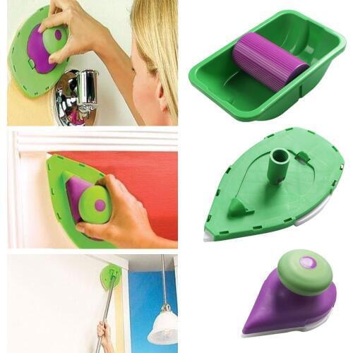 DIY Multifunction Triangle Paint Roller Tray Sponge Pads Painting Brush Household Use Wall Decorative Roller Brushes Set