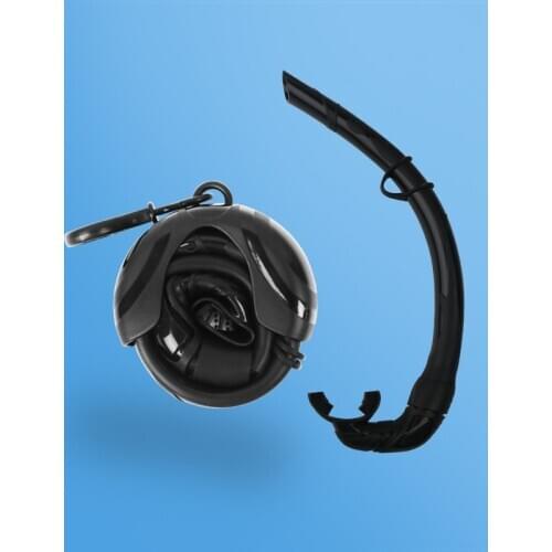 Freediving Wet Snorkel Breathing tube Roll Up Snorkel with Compact Siliconse Storage Case for Scuba Diving Equipment