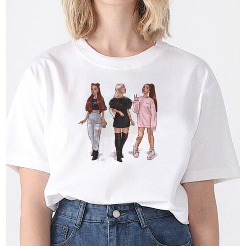 New womens white Tshirt Harajuku Beauty Girls printed T Shirt vogue pretty girl clothing Leisure female T-shirt Streetwear