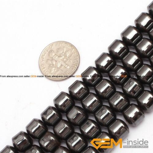 Hematite: Column Natural Magnetic Black Hematite Beads Magnetite DIY Loose Beads For Jewelry Making Beads Strand 15 Inches