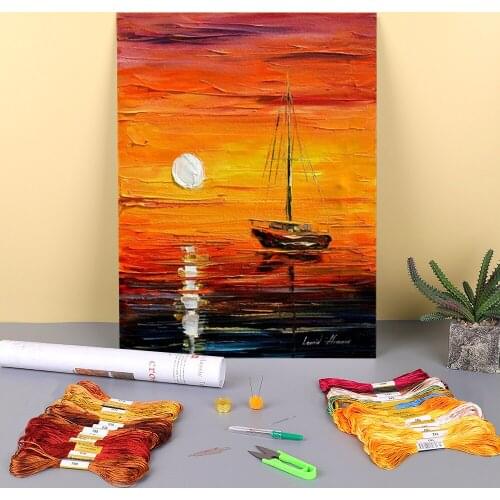 Resting With The Sun Printed Canvas 11CT Cross-Stitch Embroidery Patterns DMC Threads Handmade Hobby Needlework Stamped