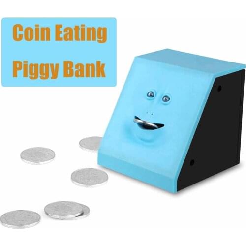Cute Face Piggy Banks Eating Coin Money Safe Box Eats Sensor Coin Box for Money Saving Creative Safes Piggy Bank Children Gift